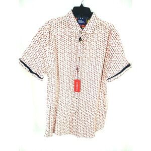 Billy London UK Men's Shirt Spandex Blend Size Large Floral Slim Fit Button Down